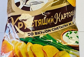 Хрустящий картофель в ломтиках 160 гр сметана\лук